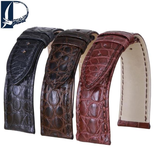 

watch bands pesno superior alligator leather watchband black brown dark watchstrap 16mm 18mm 19mm 20mm 21mm 22mm 24mm with round grain