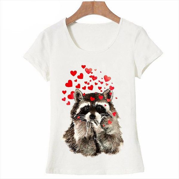 

cute raccoon watercolor men mens t shirts summer fashion white harajuku short sleeve ulzzang tees female, White;black