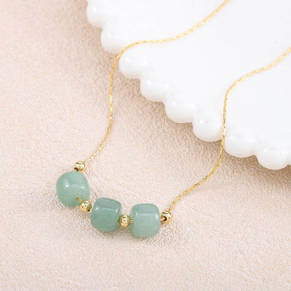 

pendant simple natural ins cool wind hetian jade necklace female clavicle chain small personality pendant jewelry gift, White