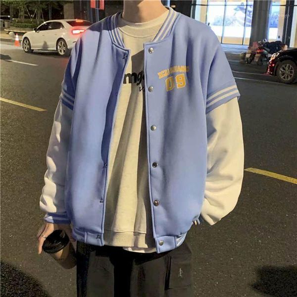 

men's jackets jacket autumn spring thickened hong kong style loose baseball uniform korean student streetwear top, Black;brown