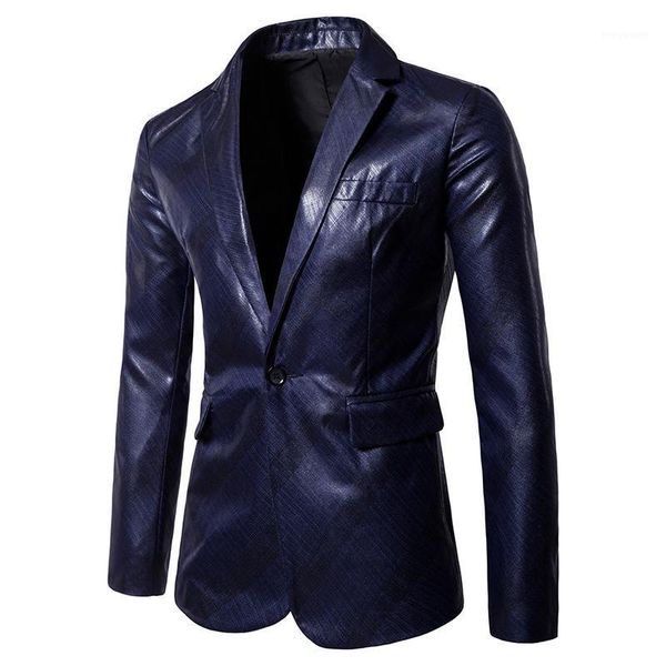 

men's suits & blazers plus size fashion men solid color suit coat autumn casual single breasted slim fit waterproof design, White;black