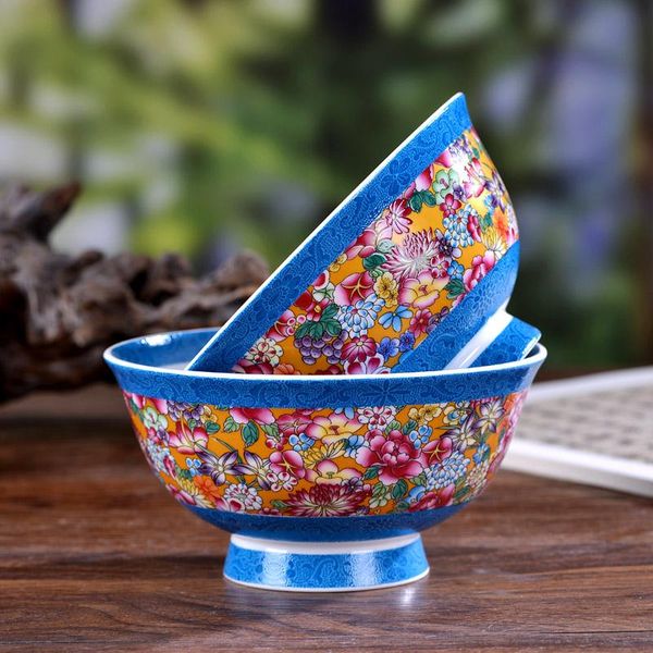 

bowls 5/6 inch chinese style bone china rice bowl jingdezhen ceramic noodle kitchen tableware holder art home dinnerware