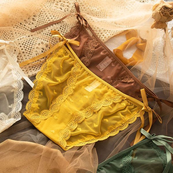 

lace edge printing briefs for women, Black;pink