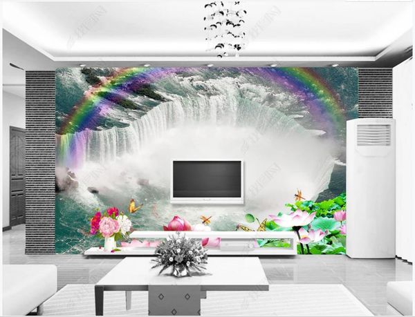 

wallpapers custom po wallpaper for walls 3d mural modern idyllic waterfall flower murals background wall papers painting home decor