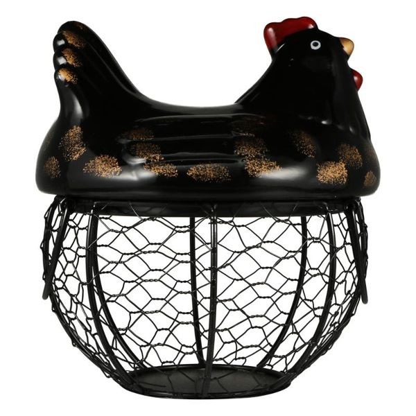 

storage baskets 1pc chicken design ceramic egg basket iron hold home deskadornment