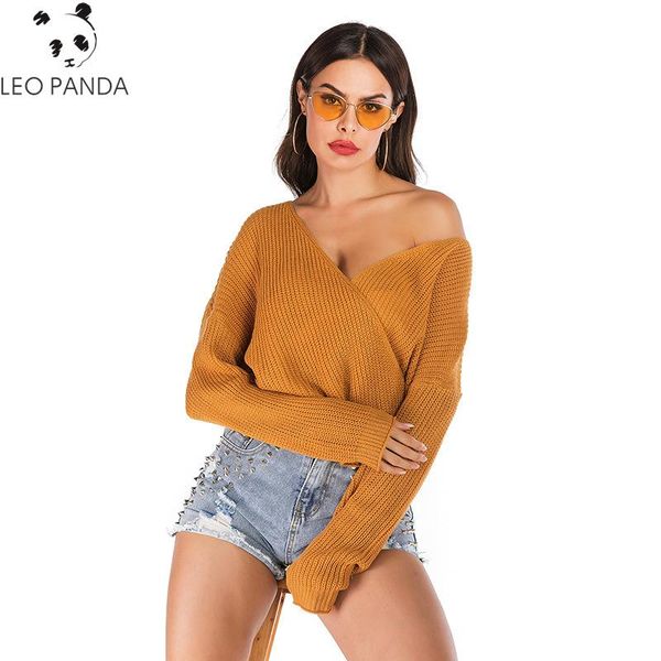 

women's sweaters 2021 autumn and winter fashion wrap sweater solid color bat sleeve casual long loose, White;black