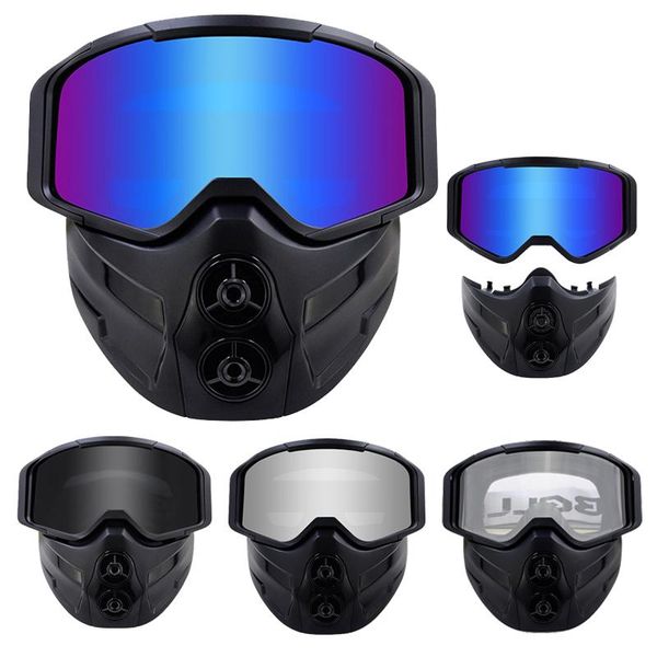 

outdoor eyewear sports motorcycle goggles men cycling sunglasses with detachable mask sun uv protection motocross bicycle racing women glass