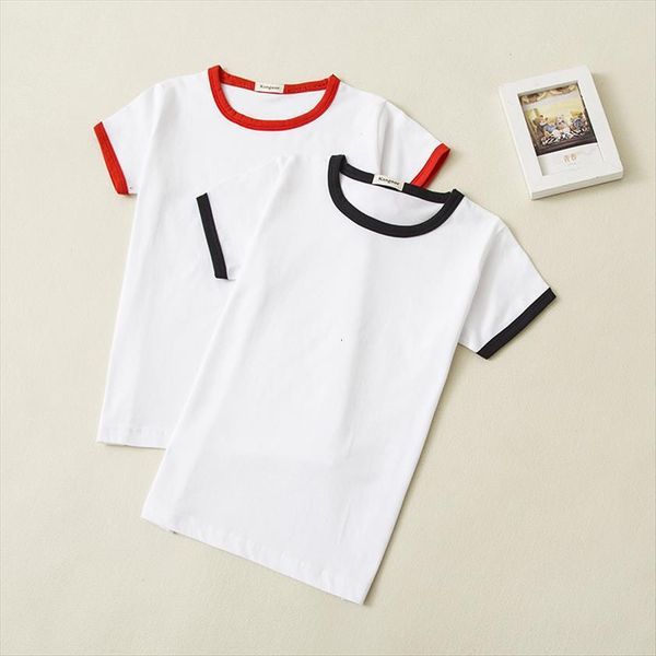 

summer style cotton children t shirt with short sleeve boys girls white tees kids basic baby clothing 0 14, Blue