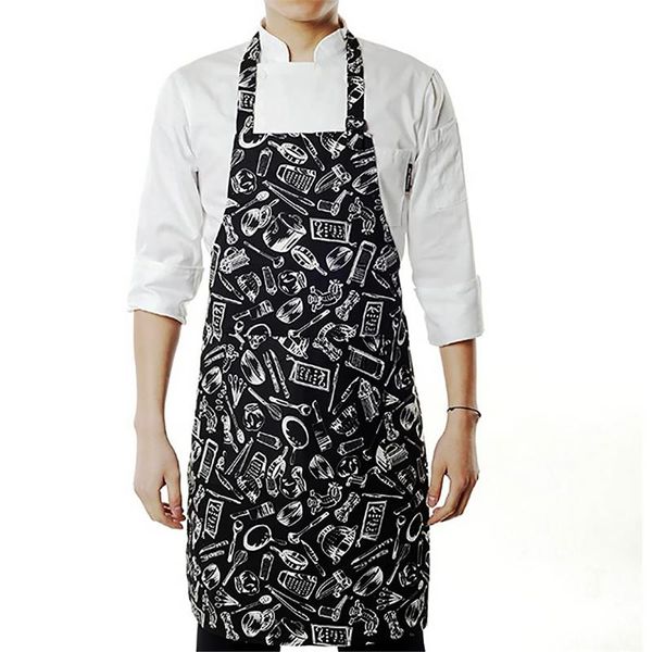 

aprons kitchen utensils patterned apron waterproof adjustable heat-resisting bib with pockets