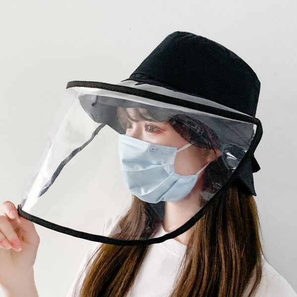 

2021 new outdoor protective cap removable windproof anti-dust anti-droplet summer visor cotton spittle bucket hat gj1d, Blue;gray