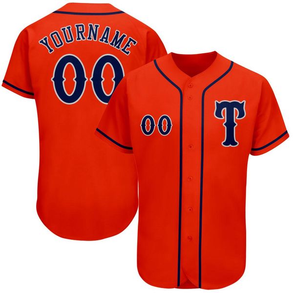 

custom orange navy-gray authentic baseball jersey, Blue;black