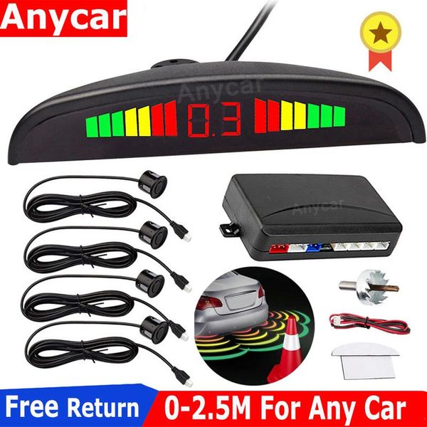 

car rear view cameras& parking sensors auto parktronic kit led display radar with 4 reverse backup monitor detector system