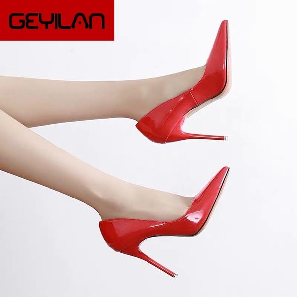 

dress shoes big size women high heels 2021 summer basic office ladies shoe pumps fashion pointed concise leather heel zapatos de mujer, Black