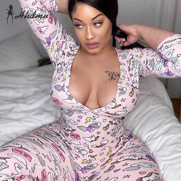 

women's jumpsuits & rompers 2021 design summer v-neck full sleeve print bandage club party long jumpsuit casual women cloth, Black;white