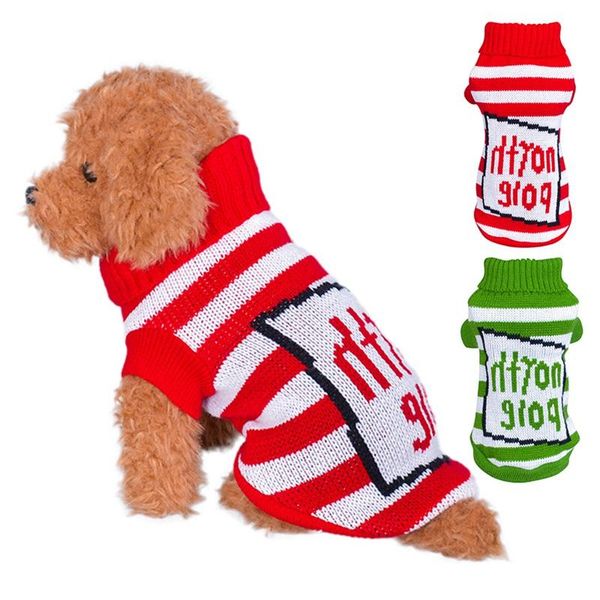 

dog apparel large size pet classic stripe sweater dogs autumn and winter warm outfit knitting costume puppy cotton bottoming blouses