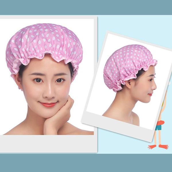 

shower caps waterproof cap high-quality thicken bath hat bathing for women spa accessory hair salon bathroom product