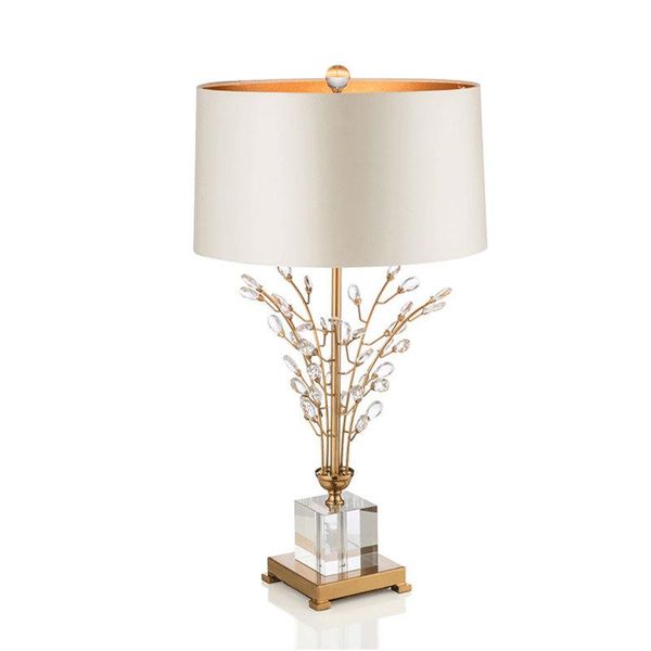 

table lamps post modern creative light luxury crystal lamp american model room club el villa bedroom bedside decorative
