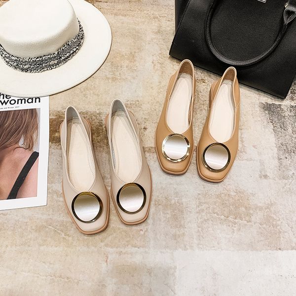

sandals summer flat bottom fashion beans shoes ladles granny square head single women 888-16 ygzj, Black