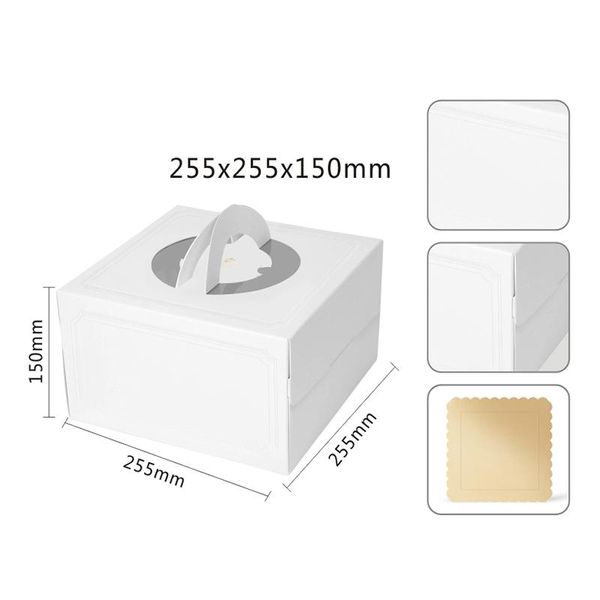 

8 inch white baking box european-style cake box pressing process k888