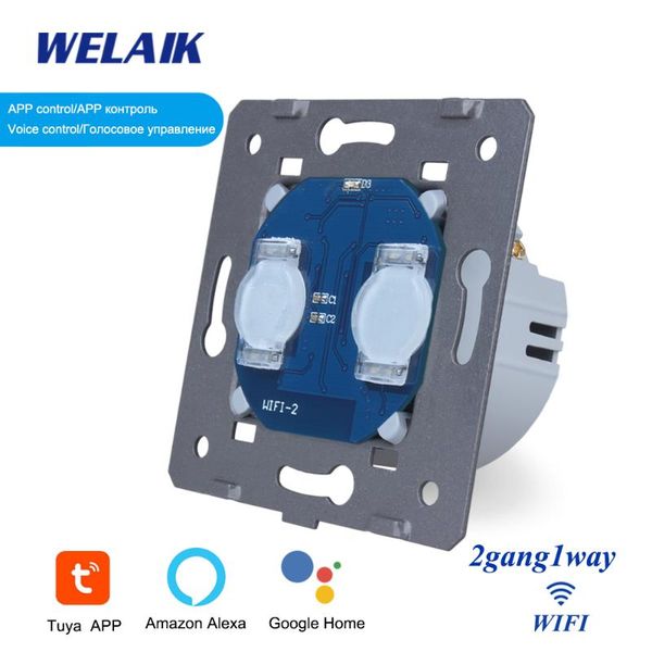 

smart home control welaik eu wifi smart-life 2gang1way tuya-wall-touch-switch module wall-intelligent-light switch diy parts a921-wifi