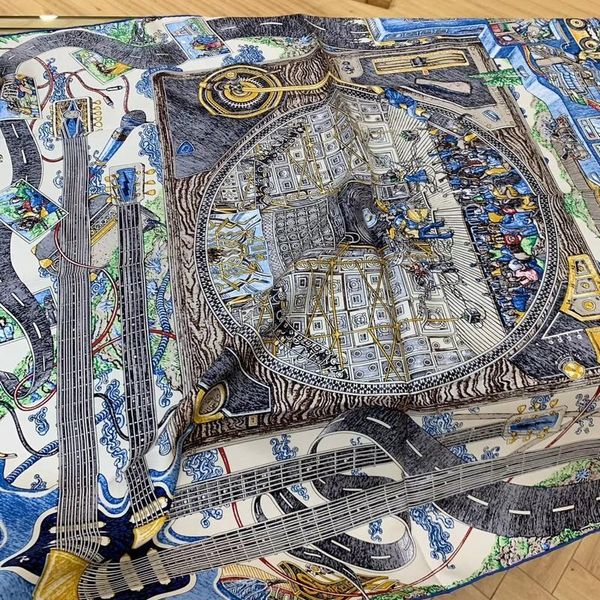 

scarves real 100% silk twill scarf shawl hijab headscarf bandana, Blue;gray