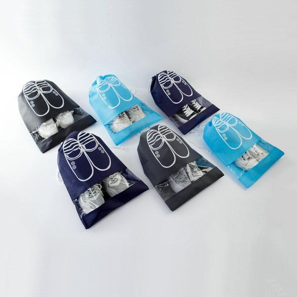 

duffel bags travel bag non-woven foldable portable beam drawstring shoe storage thick pouch sundries dust-proof