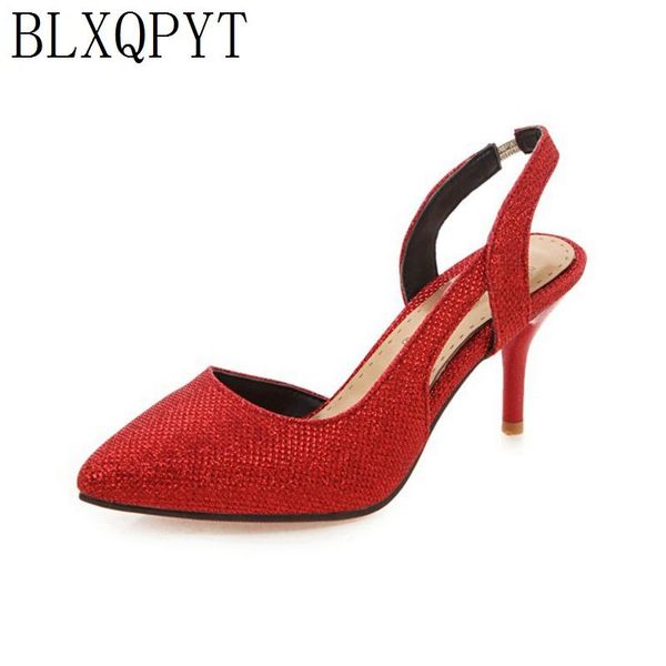 

blxqpyt new gladiator sandals women tenis feminino big size 32- 45 pointed toe high heels wedding party shoes woman pumps 489, Black