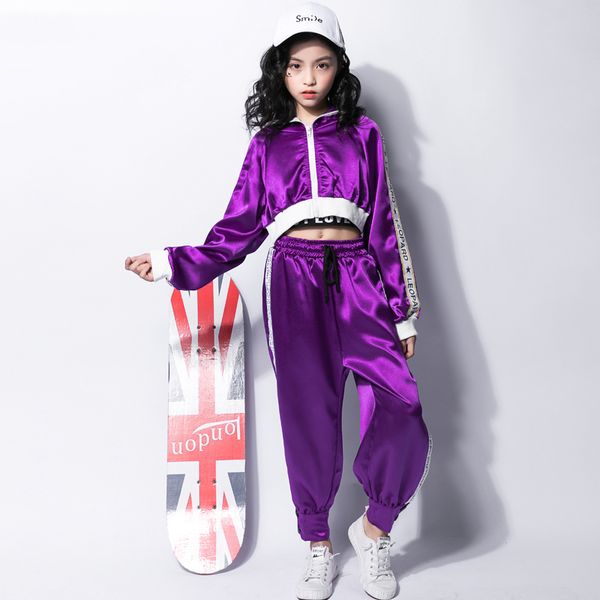 

hip hop costume hiphop kids street dance clothes long sleeve jacket vest pants stage outfits jazz wear girl set suit dnv10419, Black;red