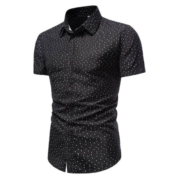 

men's casual shirts men short sleeve shirt slim button down business workwear summer 2021 fashion male clothes turn-down collar, White;black