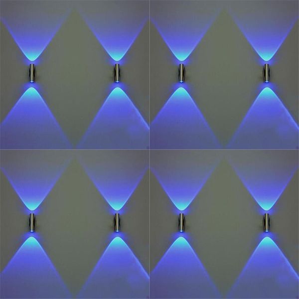 Duvar Lambası Işık Çift başlı LED Alüminyum Ev Aplik Başucu Odası Yatak Odası Bar Sundurma Dekor Sanat Tavan Mavi