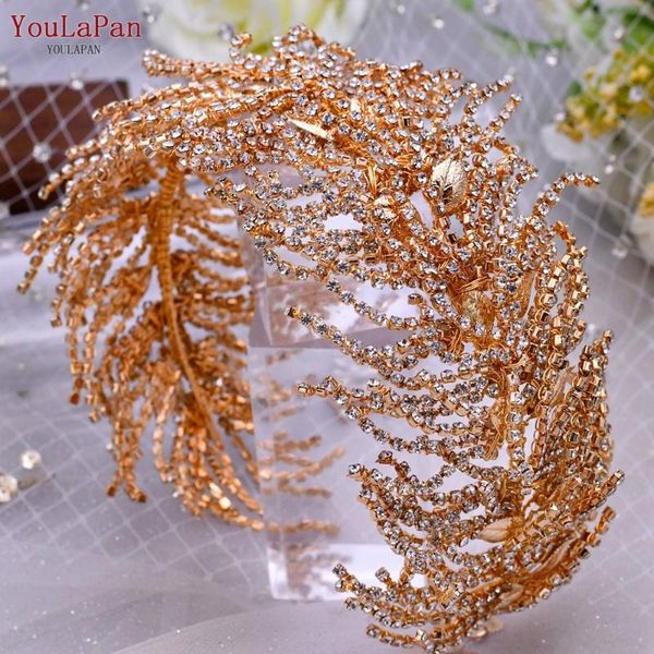 

hair clips & barrettes youlapan hp386 rhinestone bridal headbands wedding crown tiara crystal bohemian accessories headpiece jewelry for wom, Golden;silver