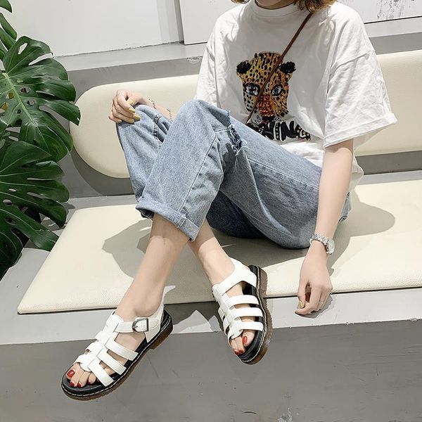 

new large size retro woman shoes beige heeled sandals summer heels buckle strap 2021 women's sizes original black fashion female