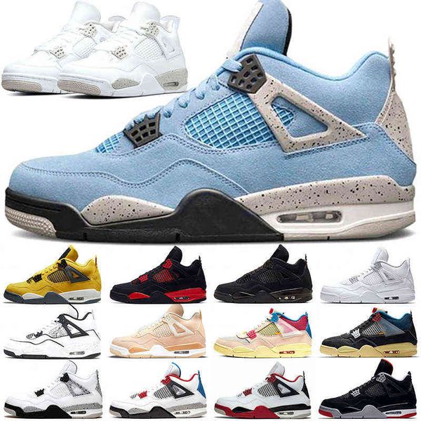 

st quality jardons 4s basketball shoes 4 men women sports sneakers black cat red thunder lightning university blue white oreo bred pure