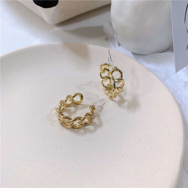 

hbp french fashion multi ring hollow personality versatile 2021 new chain earrings, Silver