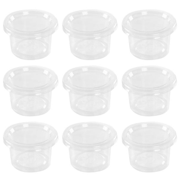 

storage bottles & jars 100pcs 150ml disposable portion cups condiment cup with cover for sauce yogurt jelly pudding