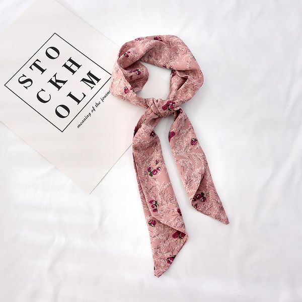 

scarves floral fairy lovely beautiful long hair silk female korean wrist ribbon women skinny scarf headband, Blue;gray