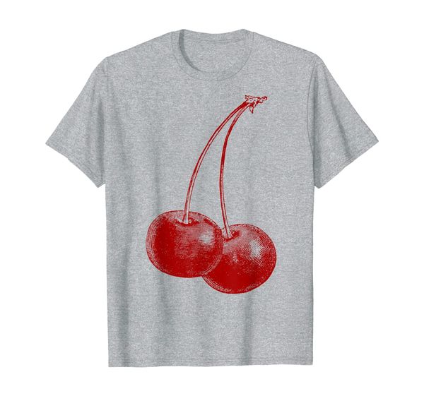 

cherry fruit vintage graphic gift - cherry t-shirt, White;black