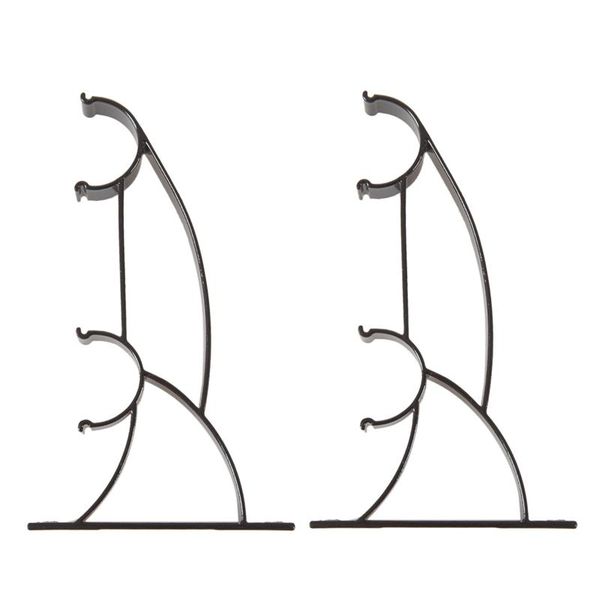 

2pcs double metal curtain rod holder for 25mm rod - deep coffee