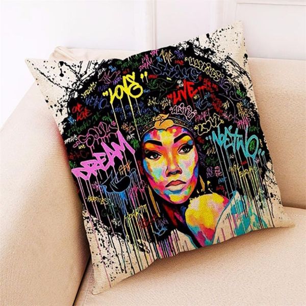 

pillow case cover square 45cm*45cm linen pillow cases bedding home decor cushion cover african women k418