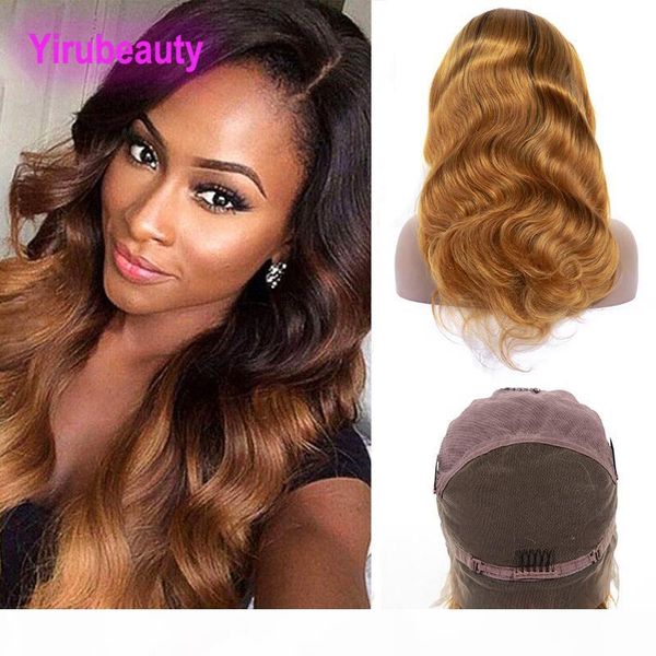 

peruvian human hair 1b 30 ombre hair full lace wigs two tones 8-36inch 1b 30 color wholesale full lace wigs, Black;brown