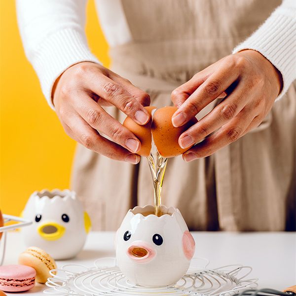 Милый куриный керамический яичный белый сепаратор творческий кухонный инструмент стойка очаровательный мультфильм инструменты для выпечки