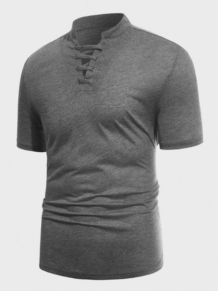 

men strappy notched neck tee 52za#, White;black