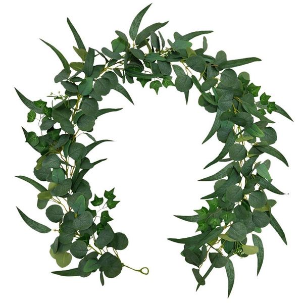 

artificial eucalyptus garland faux eucalyptus leaves vines handmade garland greenery wedding backdrop arch wall decor
