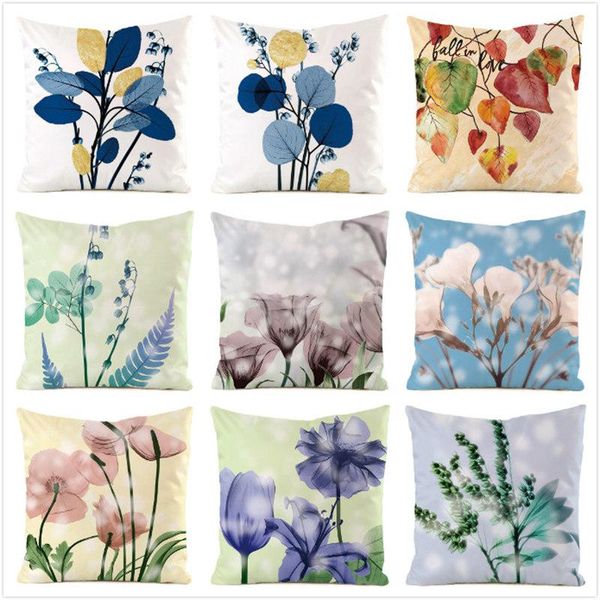 

cushion/decorative pillow 45cm*45cm **colorful leaves** inimitated silk fabric throw covers couch cushion cover home decorative pillows