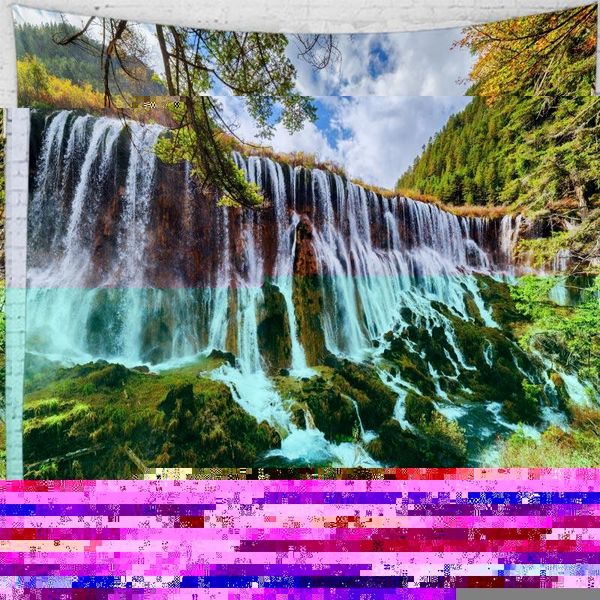 

tapestries majestic waterfall scenery wall for home deco living room bedroom large size