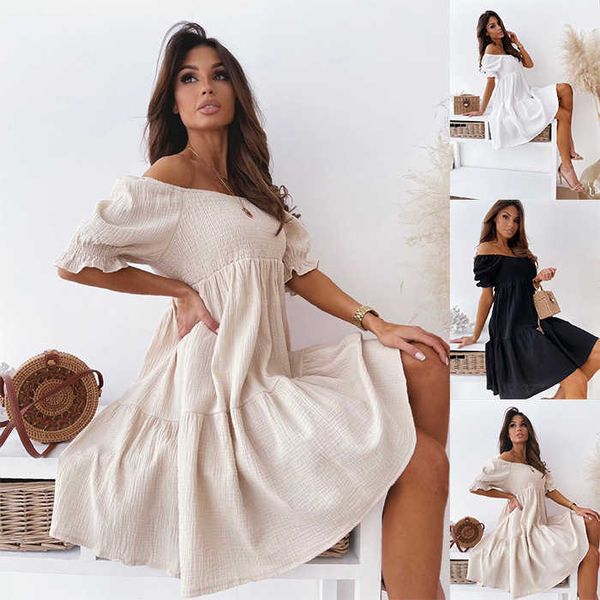 

back summer open one shoulder long dress, Black;gray