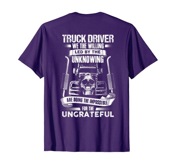 

truck drivers fun truckers trucking skull t-shirt backside, White;black