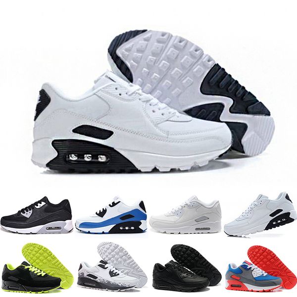 

mens shoes classic 90 men and woman shoes black red white trainer air cushion surface breathable casual shoes yfs43, White;red