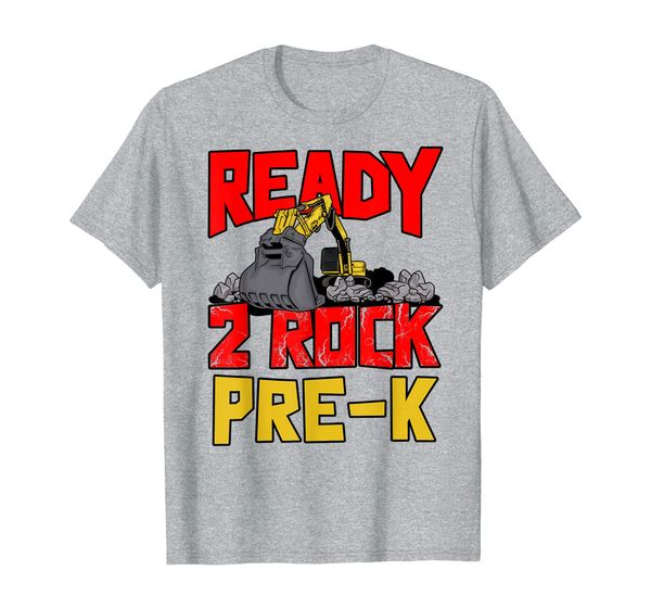 

back to school excavator pre-k ready 2 rock preschool gift t-shirt, White;black