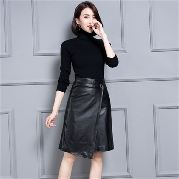 

2021 genuine new fashion sheep out of real leather k39 uv23, Black